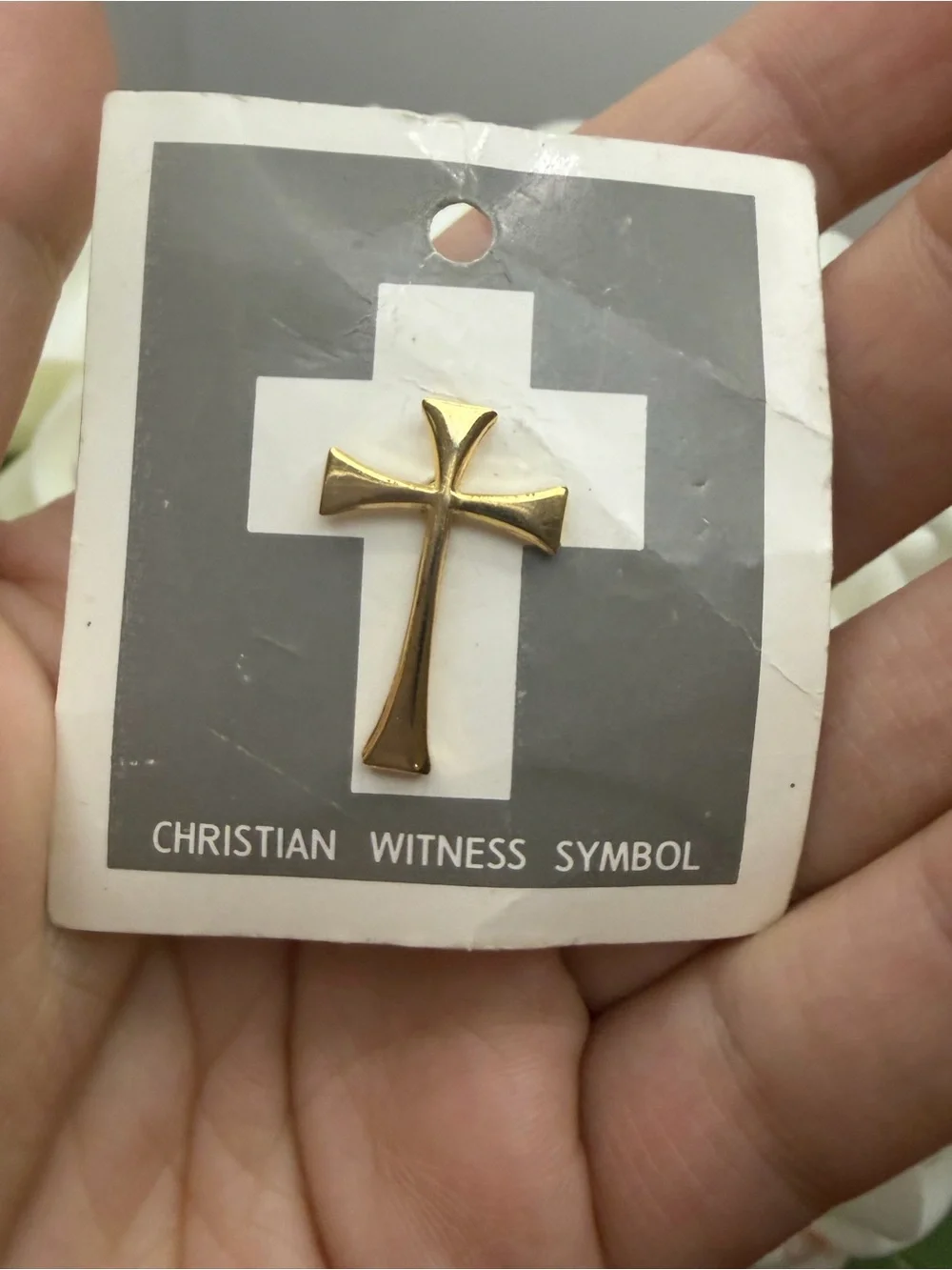 Gold Cross Lapel Pin - Christian Witness Symbol